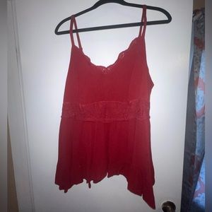Red Torrid shark bite hem Tank Top